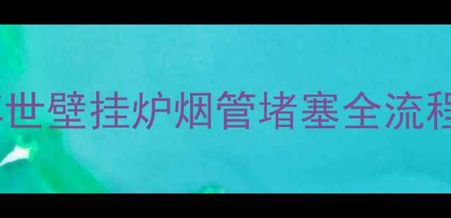 图片 🔥冬季供暖季必看！博世壁挂炉烟管堵塞全流程（附专业疏通指南）1