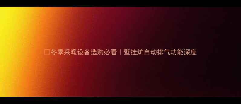 图片 🔥冬季采暖设备选购必看｜壁挂炉自动排气功能深度