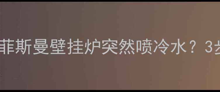 冷到怀疑人生菲斯曼壁挂炉突然喷冷水3步自救指南来了