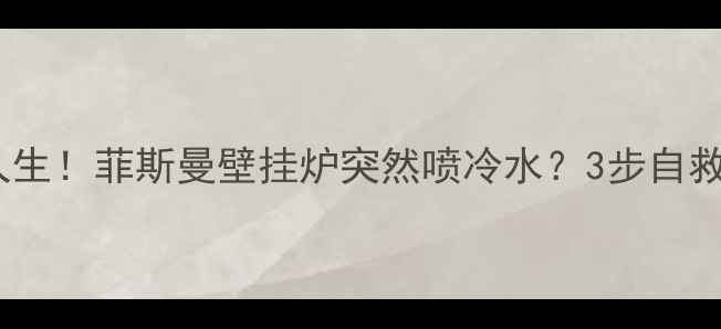 图片 🔥冷到怀疑人生！菲斯曼壁挂炉突然喷冷水？3步自救指南来了！2