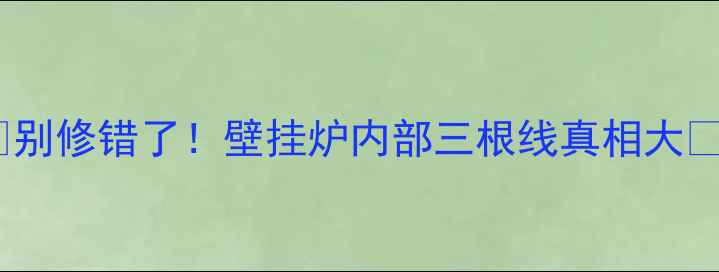 别修错了壁挂炉内部三根线真相大