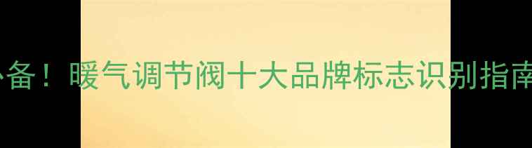 图片 🔥北京家庭采暖必备！暖气调节阀十大品牌标志识别指南（附选购技巧）1
