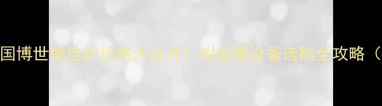 北京正品德国博世壁挂炉价格大公开附采暖设备选购全攻略附安装案例