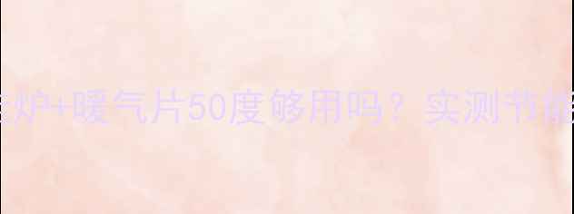 图片 🔥南方家庭采暖必看！壁挂炉+暖气片50度够用吗？实测节能省电攻略，省电费300+！2