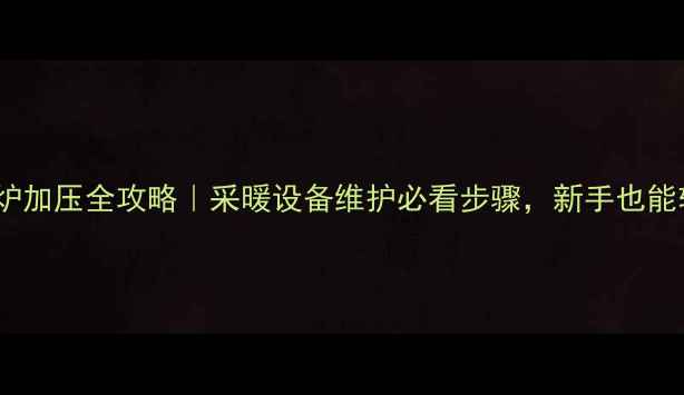 图片 🔥博世壁挂炉加压全攻略｜采暖设备维护必看步骤，新手也能轻松上手！1