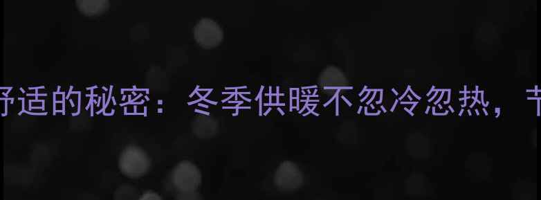 图片 🔥博世壁挂炉恒温舒适的秘密：冬季供暖不忽冷忽热，节能省气全攻略！🔥
