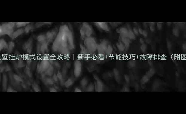 博世壁挂炉模式设置全攻略新手必看节能技巧故障排查附图解