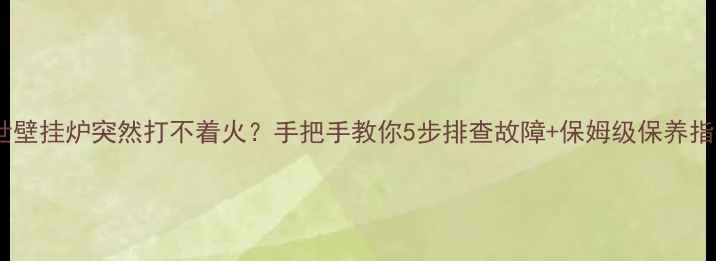 图片 🔥博世壁挂炉突然打不着火？手把手教你5步排查故障+保姆级保养指南🔥1
