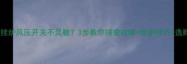 图片 🔥博世壁挂炉风压开关不灵敏？3步教你排查故障+维护技巧+选购指南！1