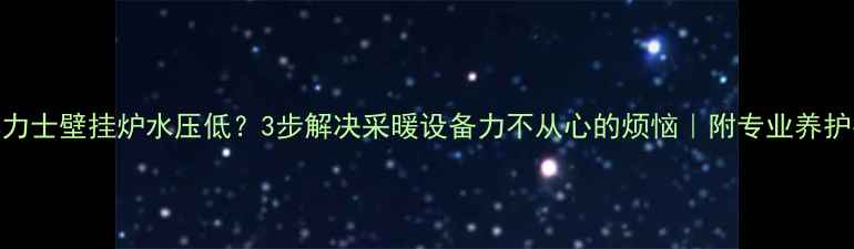 图片 🔥博力士壁挂炉水压低？3步解决采暖设备力不从心的烦恼｜附专业养护指南