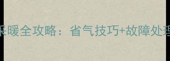 图片 🔥史密斯壁挂炉冬季采暖全攻略：省气技巧+故障处理，温暖过冬不踩坑！