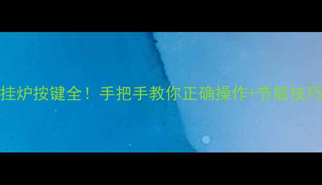 史密斯壁挂炉按键全手把手教你正确操作节能技巧附图解