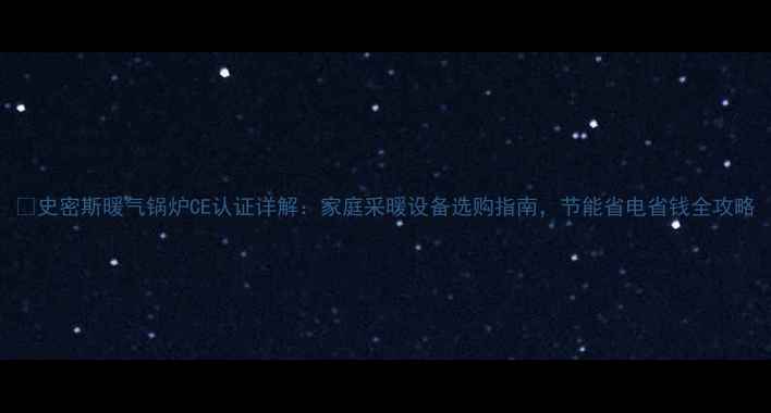 图片 🔥史密斯暖气锅炉CE认证详解：家庭采暖设备选购指南，节能省电省钱全攻略