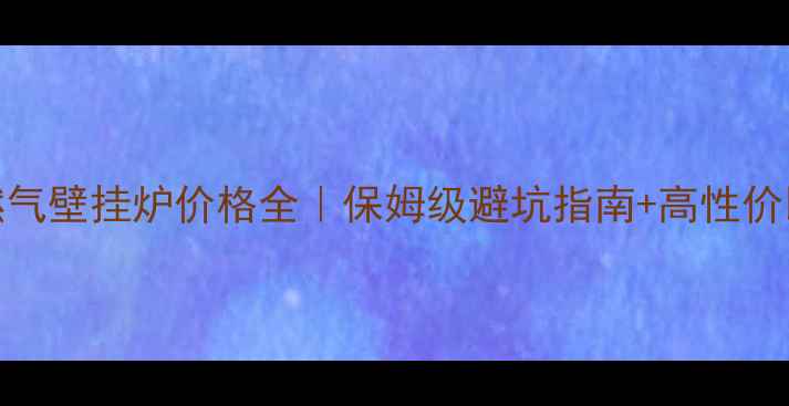 图片 🔥史密斯燃气壁挂炉价格全｜保姆级避坑指南+高性价比型号推荐