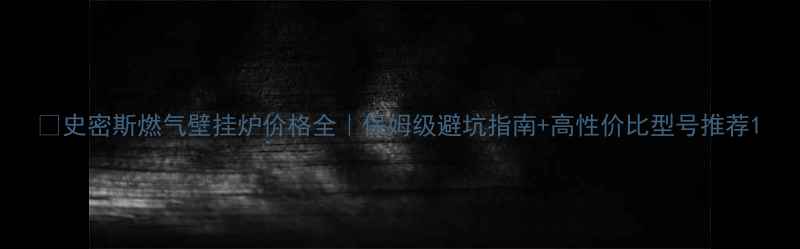 图片 🔥史密斯燃气壁挂炉价格全｜保姆级避坑指南+高性价比型号推荐1