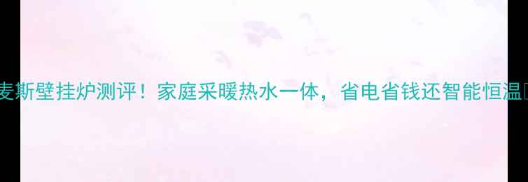 图片 🔥史麦斯壁挂炉测评！家庭采暖热水一体，省电省钱还智能恒温❄️1
