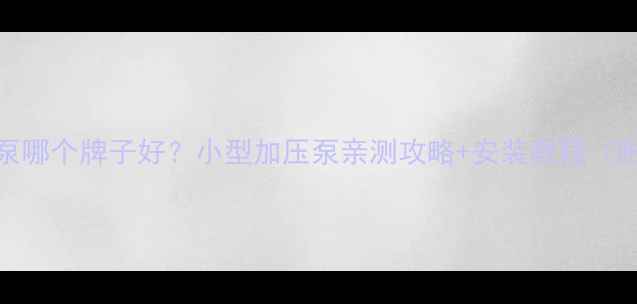 图片 🔥地暖加压泵哪个牌子好？小型加压泵亲测攻略+安装教程（附避坑指南）