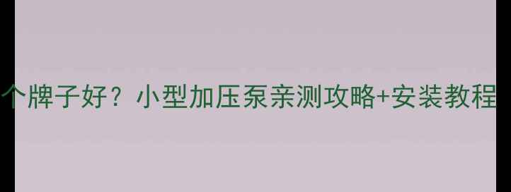 图片 🔥地暖加压泵哪个牌子好？小型加压泵亲测攻略+安装教程（附避坑指南）2