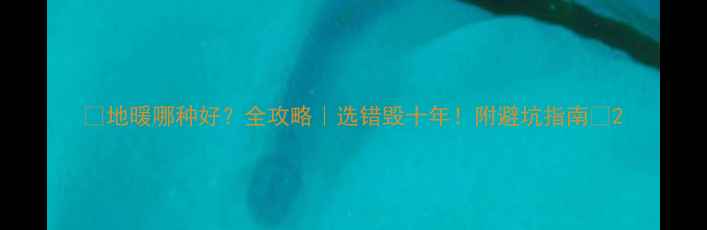 图片 🔥地暖哪种好？全攻略｜选错毁十年！附避坑指南🏠2