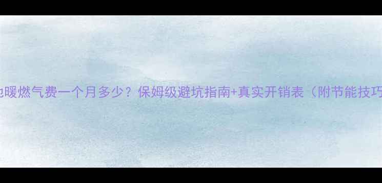 图片 🔥地暖燃气费一个月多少？保姆级避坑指南+真实开销表（附节能技巧）2