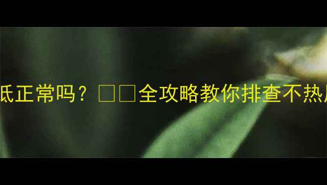 图片 🔥地暖第一年温度低正常吗？❄️全攻略教你排查不热原因+正确升温技巧