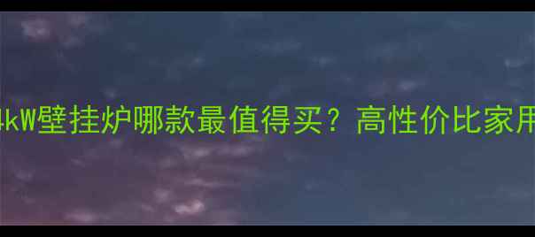 型号全菲斯曼24kW壁挂炉哪款最值得买高性价比家用供暖设备推荐