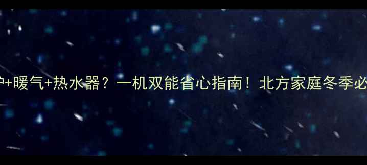 壁挂炉暖气热水器一机双能省心指南北方家庭冬季必备攻略