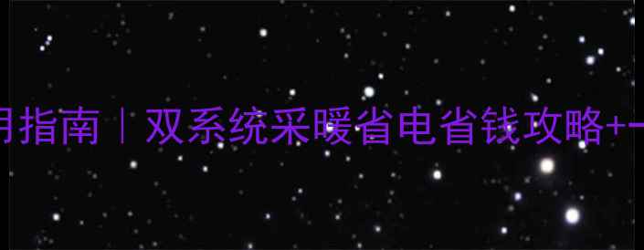 壁挂炉燃气热水器共用指南双系统采暖省电省钱攻略一氧化碳风险避坑手册