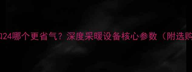图片 🔥壁挂炉18和24哪个更省气？深度采暖设备核心参数（附选购避坑指南）2