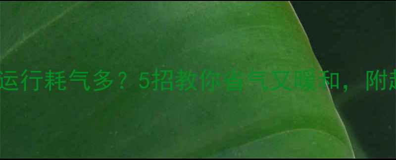 壁挂炉24小时运行耗气多5招教你省气又暖和附超全使用指南