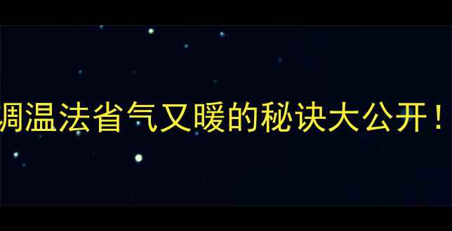 壁挂炉冬季供暖5步调温法省气又暖的秘诀大公开附超全故障排查攻略
