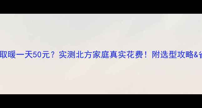 图片 🔥壁挂炉取暖一天50元？实测北方家庭真实花费！附选型攻略&省气技巧1