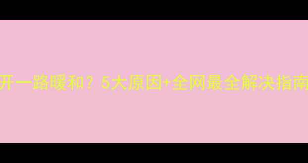 壁挂炉只开一路暖和5大原因全网最全解决指南附案例