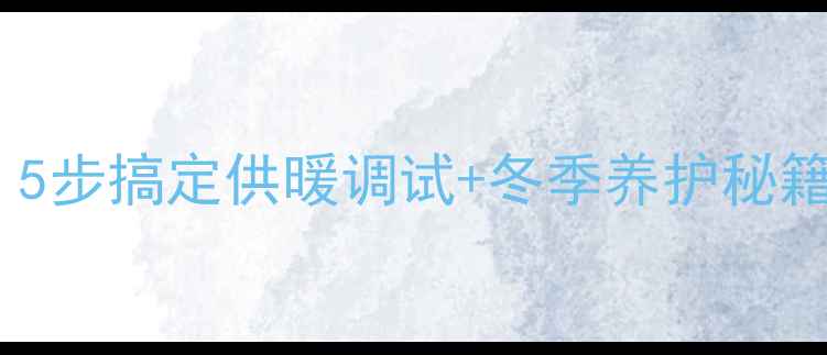 图片 🔥壁挂炉地暖全攻略｜5步搞定供暖调试+冬季养护秘籍（附常见故障处理）1