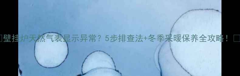 壁挂炉天然气表显示异常5步排查法冬季采暖保养全攻略