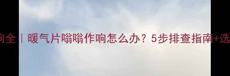 图片 🔥壁挂炉异响全｜暖气片嗡嗡作响怎么办？5步排查指南+选购避坑技巧2