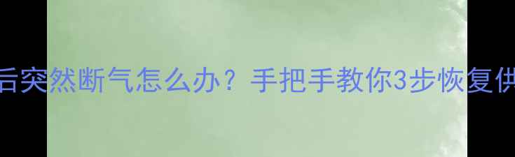 壁挂炉报警后突然断气怎么办手把手教你3步恢复供暖安全指南