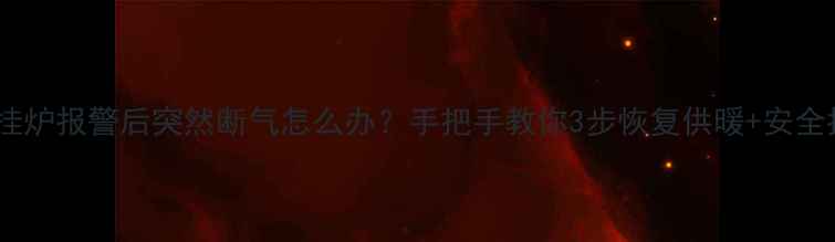 图片 🔥壁挂炉报警后突然断气怎么办？手把手教你3步恢复供暖+安全指南2