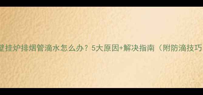 壁挂炉排烟管滴水怎么办5大原因解决指南附防滴技巧