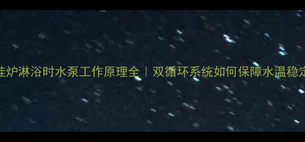 图片 🔥壁挂炉淋浴时水泵工作原理全｜双循环系统如何保障水温稳定？🏠