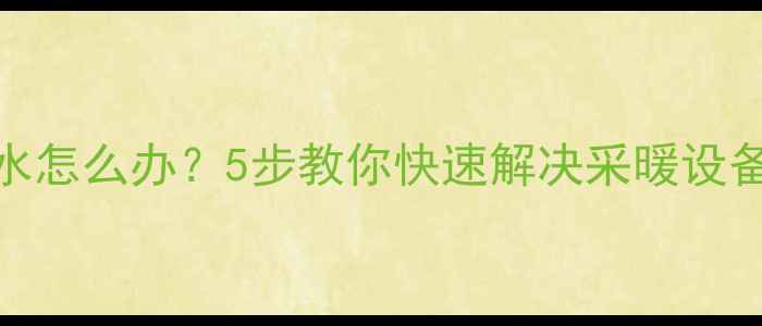 图片 🔥壁挂炉漏水怎么办？5步教你快速解决采暖设备渗水危机！