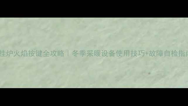 壁挂炉火焰按键全攻略冬季采暖设备使用技巧故障自检指南