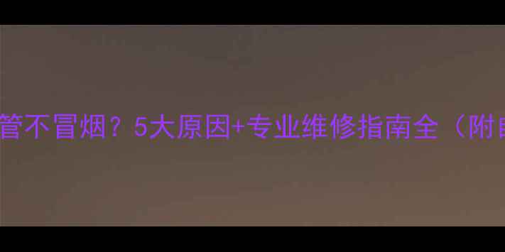 壁挂炉烟管不冒烟5大原因专业维修指南全附自检步骤