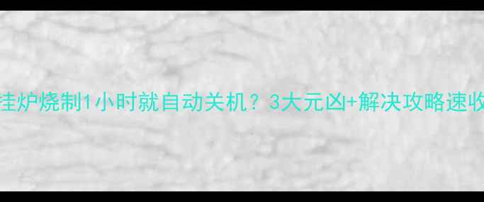 图片 🔥壁挂炉烧制1小时就自动关机？3大元凶+解决攻略速收藏🔥