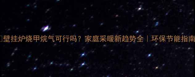 图片 🔥壁挂炉烧甲烷气可行吗？家庭采暖新趋势全｜环保节能指南1