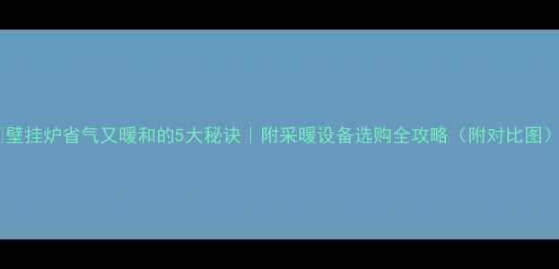 图片 🔥壁挂炉省气又暖和的5大秘诀｜附采暖设备选购全攻略（附对比图）1