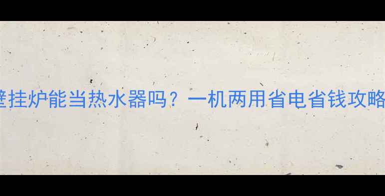 图片 🔥壁挂炉能当热水器吗？一机两用省电省钱攻略🔥1