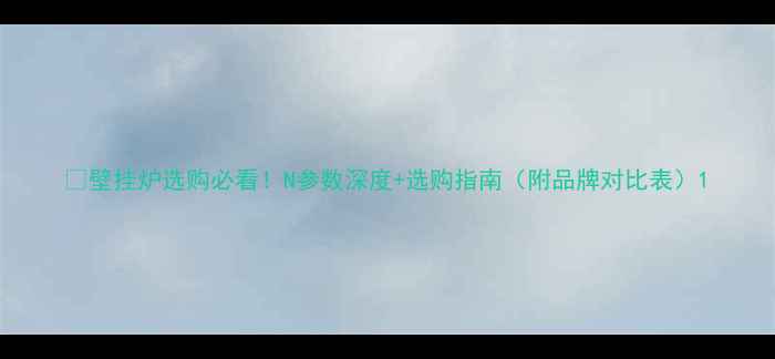 图片 🔥壁挂炉选购必看！N参数深度+选购指南（附品牌对比表）1