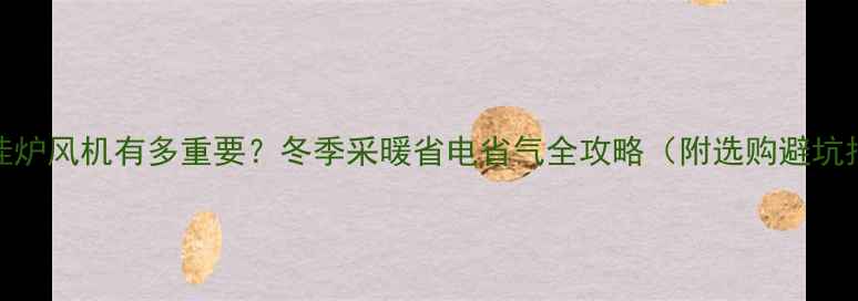 壁挂炉风机有多重要冬季采暖省电省气全攻略附选购避坑指南