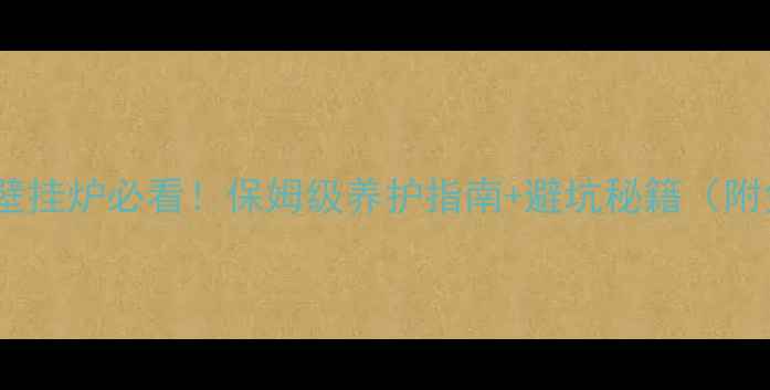 夏季首次使用壁挂炉必看保姆级养护指南避坑秘籍附免费检修福利